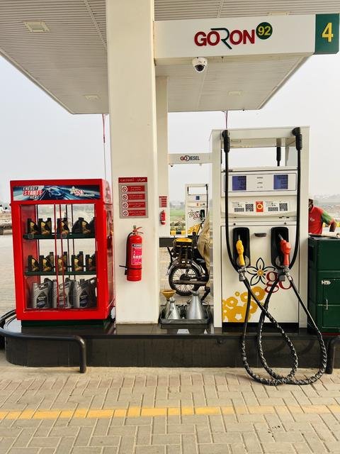 A GORON 92 fuel dispenser at Lucky Petroleum